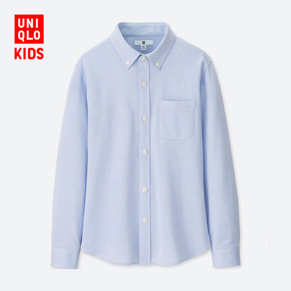 uniqlo优衣库406103男童长袖衬衫淡蓝色