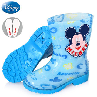 京东PLUS会员：Disney 迪士尼 15487 儿童卡通防滑雨鞋 米奇蓝 37码 *3件