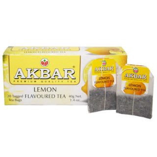 斯里兰卡进口 阿客巴（AKBAR） 柠檬味红茶 （调味茶）40g（ 20*2g）/盒 斯里兰卡进口