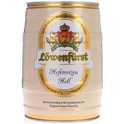 德国进口啤酒 捷狮（Lowenfurst）小麦白啤酒 5L桶装