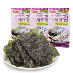 韩国进口 韩福原味海苔5g*3包 休闲零食经典儿童零食 *31件