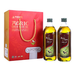 阿格利司（AGRIC）希腊原装进口特级初榨橄榄油 1L*2瓶 经典礼盒 中秋礼盒 团购福利（新老包装随机发放） *2件