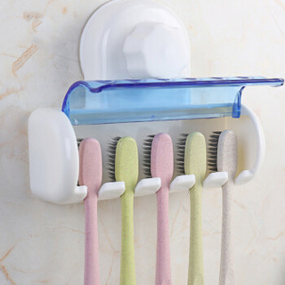 创意强力吸盘牙刷架吸壁式免打孔卫生间牙刷收纳架子防尘牙刷挂架 白色