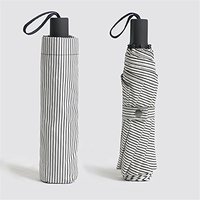 Neyankex 黑胶三折晴雨伞 黑白条纹