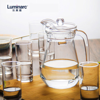 乐美雅 Luminarc 无铅玻璃冷水壶凉水杯壶套装 果汁壶茶杯 鸭嘴壶7件套 L6992