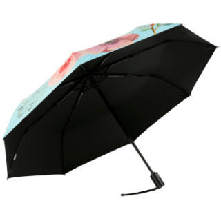 paradise天堂伞31838e黑胶三折晴雨伞蓝绿色