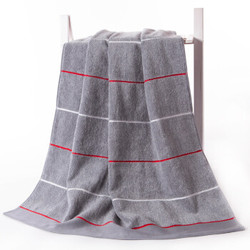 金号 毛巾家纺 纯棉花式线提缎质感浴巾 单条装 灰色 420g 140*75cm *2件