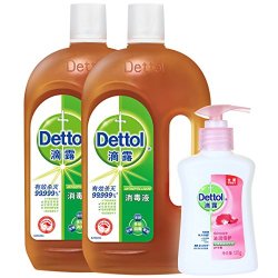 滴露（Dettol）消毒液1.8L*2 家用杀菌除螨皮肤内衣物儿童玩具宠物地板消毒水 1.8L*2 *2件