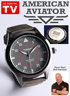 Presto 普雷斯托 AMAV01 男士手表 (44 毫米、织物、绿色、圆形)
