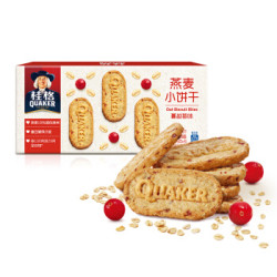 桂格(Quaker)燕麦小饼干蔓越莓味 休闲零食 谷物早餐 膳食代餐 105g(35克*3包内独立包装) *25件