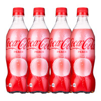可口可乐 Coca-Cola 蜜桃味500ml*4瓶