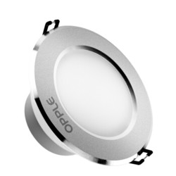欧普照明（OPPLE）LED筒灯天花灯 铝材砂银款3瓦 开孔7-8厘米 三色调光