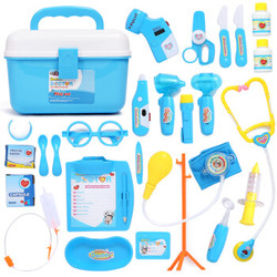 爸爸妈妈（babamama）医生玩具25件套装 过家家儿童 带光电 B1001蓝色 *4件
