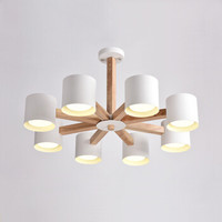 海德照明 HAIDE LIGHTING 吊灯 北欧 (8头、哑白色、铝艺、实木)