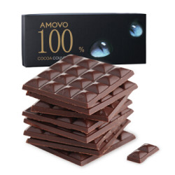 AMOVO 魔吻 00%可可 纯黑巧克力 120g