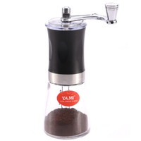 YAMI 亚米 迷你手摇磨豆机 咖啡豆研磨机 家用便携手动咖啡机黑色 YM-5601