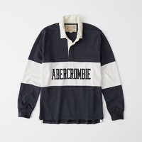 Abercrombie & Fitch 216215-2 男士纯棉长袖橄榄球衫
