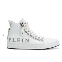 PHILIPP PLEIN 侧拉链牛皮高帮板鞋