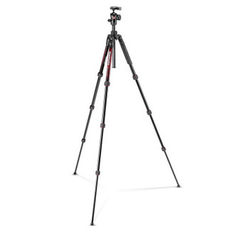 Manfrotto 曼富图 MKBFRTA4RD-BH 铝合金旋锁三脚架套装 (红色)