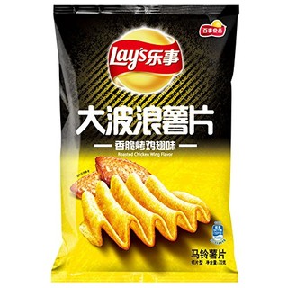 Lay's 乐事 大波浪混合口味(鸡翅+鱿鱼+五花肉+辛辣) (70g*8包、箱装)
