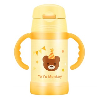 Yo Yo Monkey 优优马骝 儿童保温吸管杯 (260ml、黄色小熊)