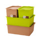 禧天龙Citylong 塑料收纳盒带盖玩具储物盒内衣整理箱4件套 2大2小 草绿咖啡0716