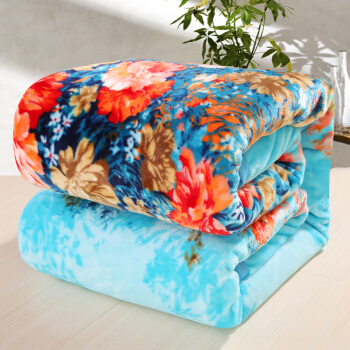 九洲鹿 加厚珊瑚绒毛毯 爱丽丝蓝 1.5*2m