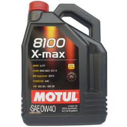 欧洲进口 摩特(Motul) 全合成机油 8100X-MAX 0W-40 A3/B4 SN 5L/桶