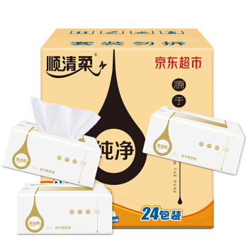 顺清柔 纯净系列 抽纸 3层*120抽*24包