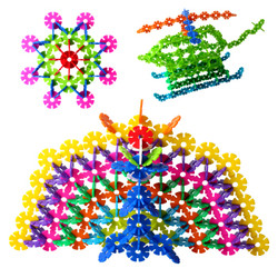 铭塔（MING TA）800片雪花片 大号加厚12色塑料积木儿童益智玩具拼插拼装宝宝教具桶装 *3件