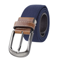 亲密百合(LovingLilies)皮带 高尔夫弹力配牛皮帆布中性腰带 蓝色