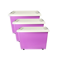 Zenxin 振兴 储物整理箱 带盖带滑轮 紫色 50L*3个装
