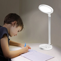 好视力灯学生书桌儿童学习大学生宿舍卧室床头LED阅读台灯TG2522-S-WH *3件
