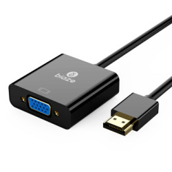 毕亚兹 HDMI转VGA线转换器 高清视频转接头适配器 ZH62-黑