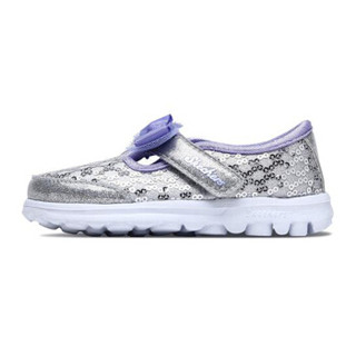 SKECHERS 斯凯奇 81154N-SLLV 女童轻质运动鞋  银色/薰衣草色 22.5码