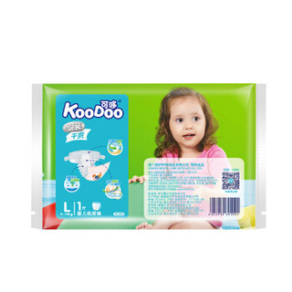 KooDoo 可哆 银装 干爽婴儿纸尿裤 试用装 (L号、1片)