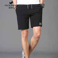 Fuguiniao 富贵鸟 男士五分裤薄款 (黑色、4XL )