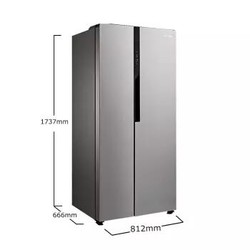 美的(Midea)435升 变频智能对开门冰箱 风冷无霜 66.6cm薄身 电脑控温 睿智银 BCD-435WKPZM(E)