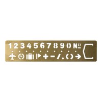 中亚Prime会员：MIDORI 黄铜制 复古刻度尺 数字图案涂鸦模板式