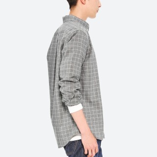  UNIQLO 优衣库 411902 男士法兰绒格子衬衫 (乳白色、XL)