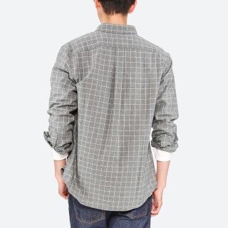  UNIQLO 优衣库 411902 男士法兰绒格子衬衫 (铅灰色、M)