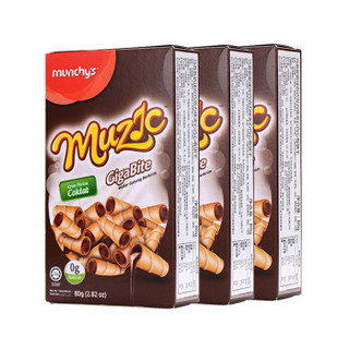 munchy's 麦奇 巧心卷 巧克力饼干 (80g*3盒)