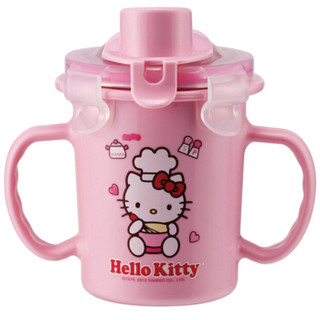 LOCK&LOCK 乐扣乐扣 LKT478 HELLO KITTY 儿童不锈钢内胆吸管杯双手柄学饮杯 (粉色)