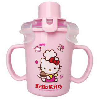 LOCK&LOCK 乐扣乐扣 LKT478 HELLO KITTY 儿童不锈钢内胆吸管杯双手柄学饮杯 (粉色)