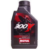 摩特（MOTUL）300V 4T  酯类全合成4冲程摩托车机油润滑油 15W50 SN级 1L *3件
