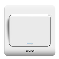 SIEMENS 西门子 开关插座 一开双控带荧光面板 86型暗装面板 远景雅白色