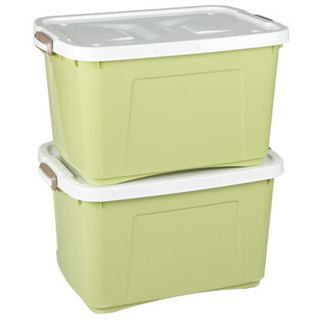 美丽雅 收纳箱 时尚环保塑料箱 家用衣物整理储物箱大容量 80L 两只装 *2件