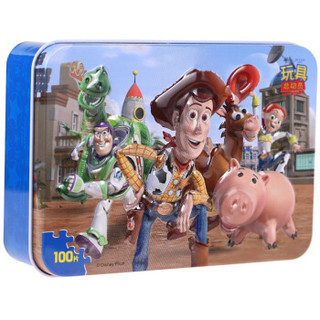 Disney 迪士尼 玩具总动员 11DF2428 积木拼插玩具-玩具总动员100片铁盒装