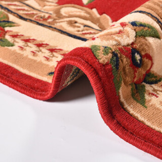 江南叶 立体剪花威尔顿机织欧式地毯 复古红 140*200cm