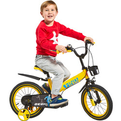 荟智儿童自行车单车 小孩自行车脚踏车 HB1601-L651 16寸黄色